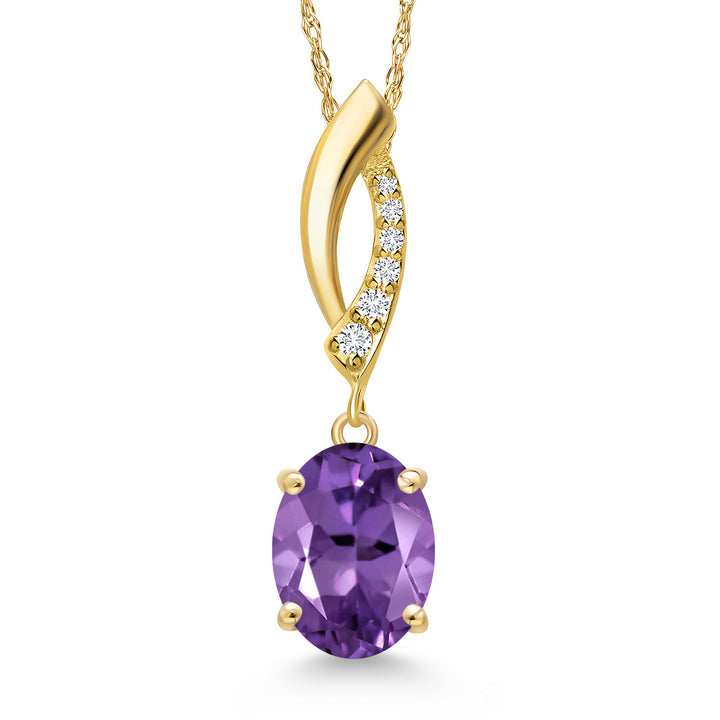 Amethyst - February_Pendant in 14K Yellow Gold