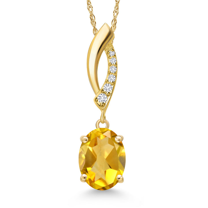 Citrine - November_Pendant in 14K Yellow Gold