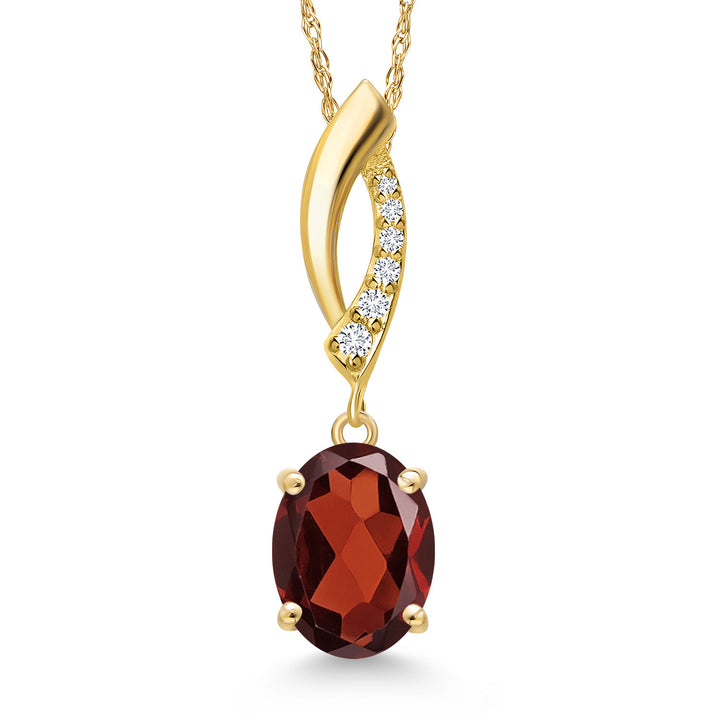 Garnet - January_Pendant in 14K Yellow Gold