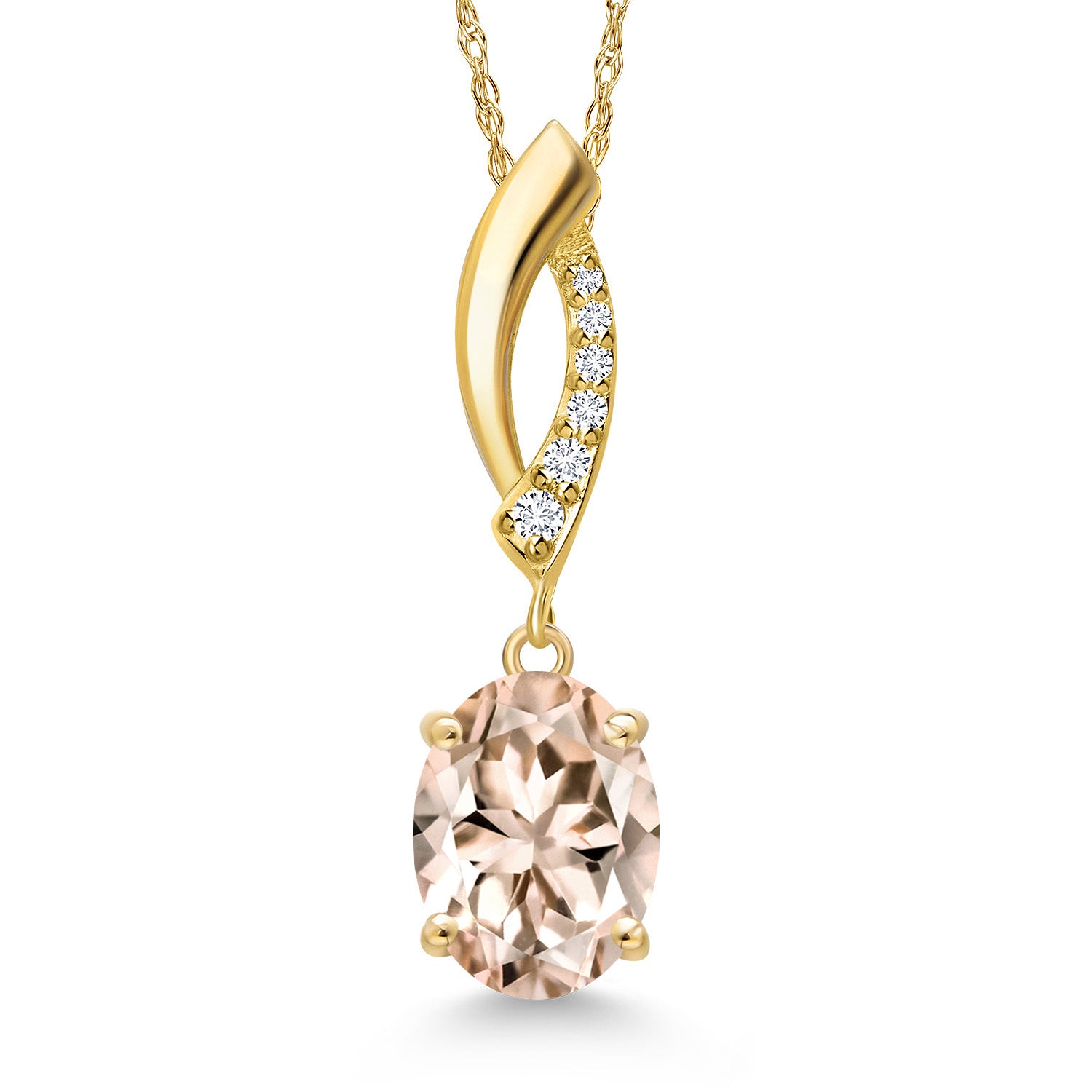 Morganite - October_Pendant in 14K Yellow Gold
