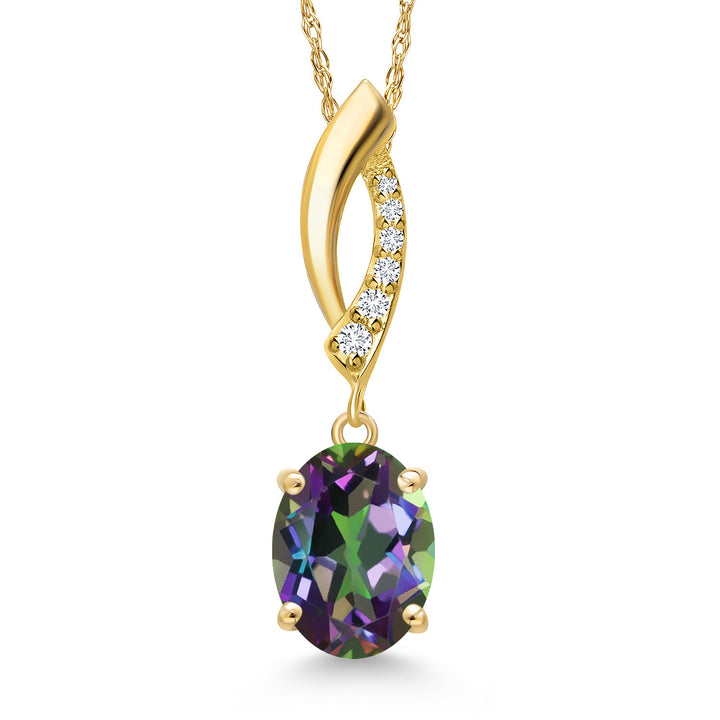 Green Mystic Topaz_Pendant in 14K Yellow Gold