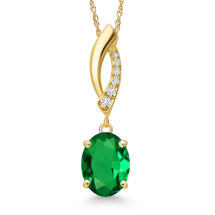 Nano Emerald - May_Pendant in 14K Yellow Gold