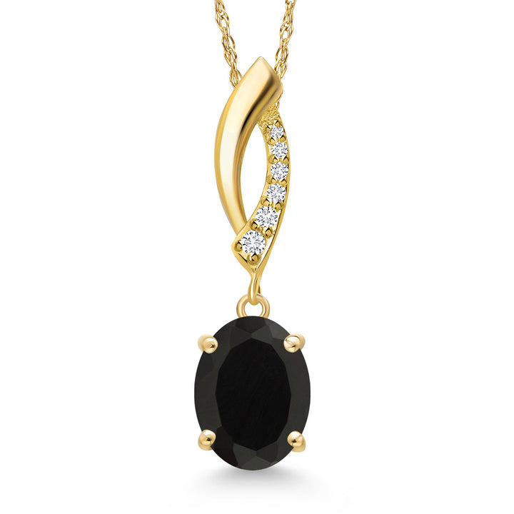 Onyx - December_Pendant in 14K Yellow Gold