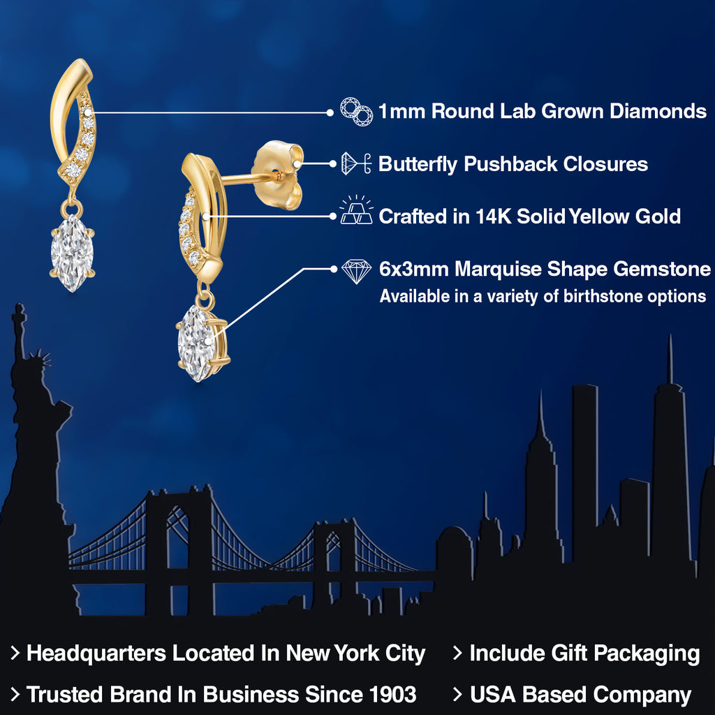 DEF and E - F_Earrings in 14K Yellow Gold