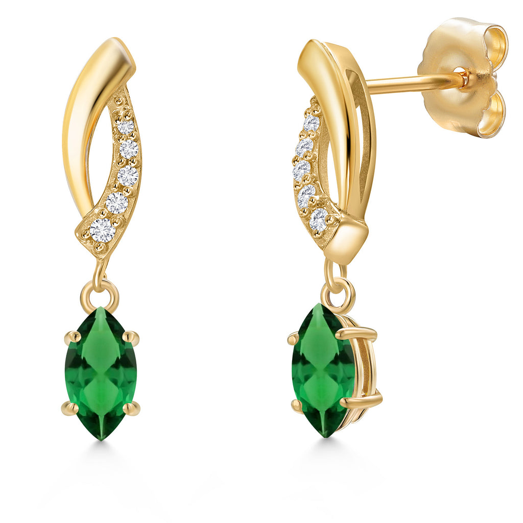 Nano Emerald - May_Earrings in 14K Yellow Gold