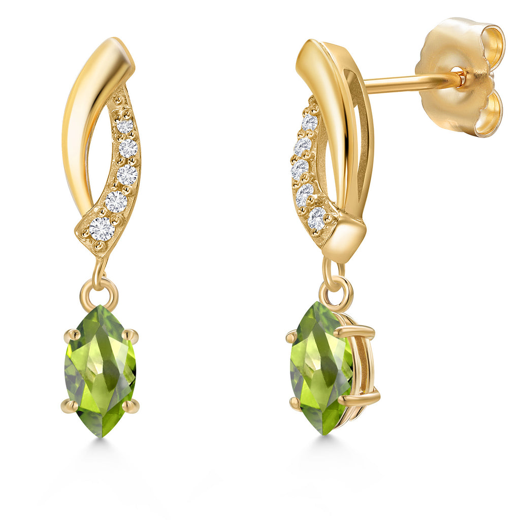 Peridot - August_Earrings in 14K Yellow Gold