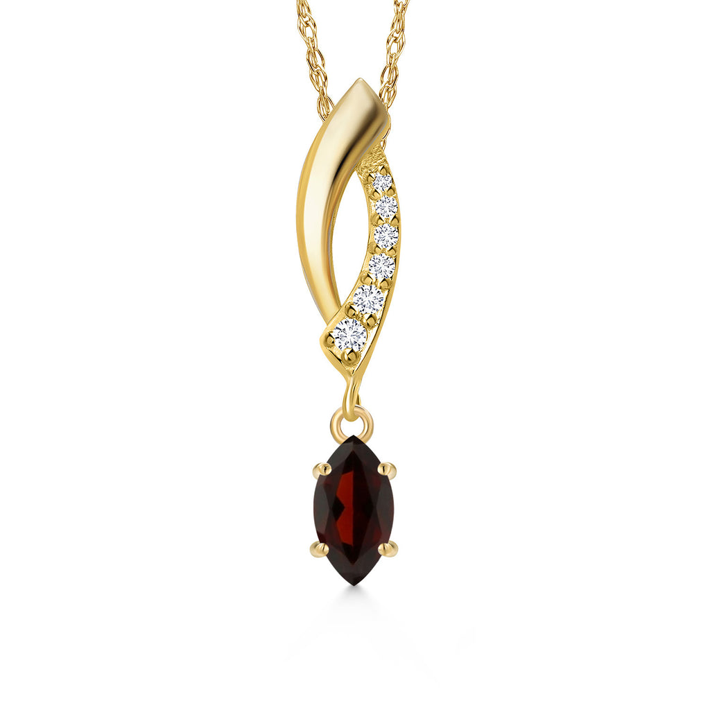 Garnet - January_Pendant in 14K Yellow Gold