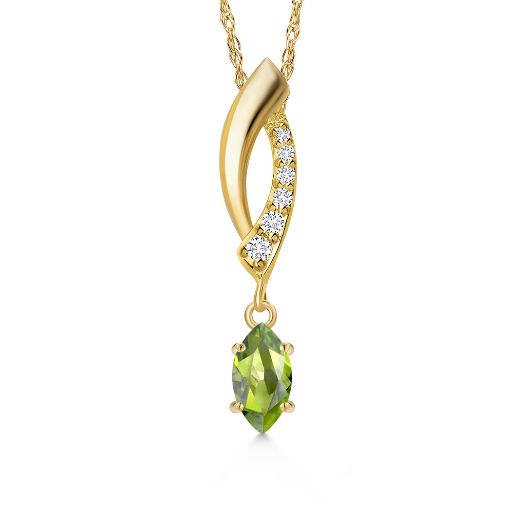 Peridot - August_Pendant in 14K Yellow Gold