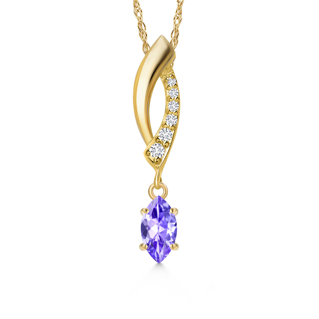 Tanzanite - December_Pendant in 14K Yellow Gold