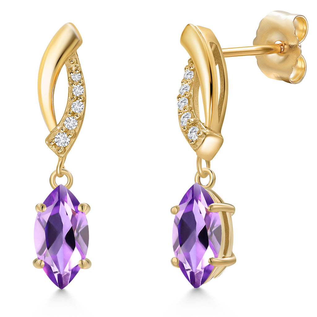 Amethyst - February_Earrings in 14K Yellow Gold