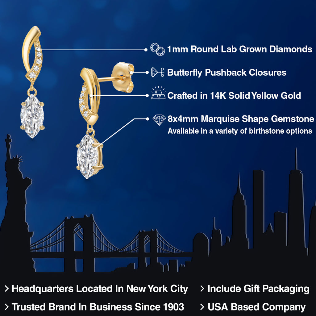 DEF and E - F_Earrings in 14K Yellow Gold