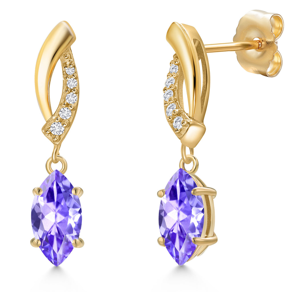 Tanzanite - December_Earrings in 14K Yellow Gold