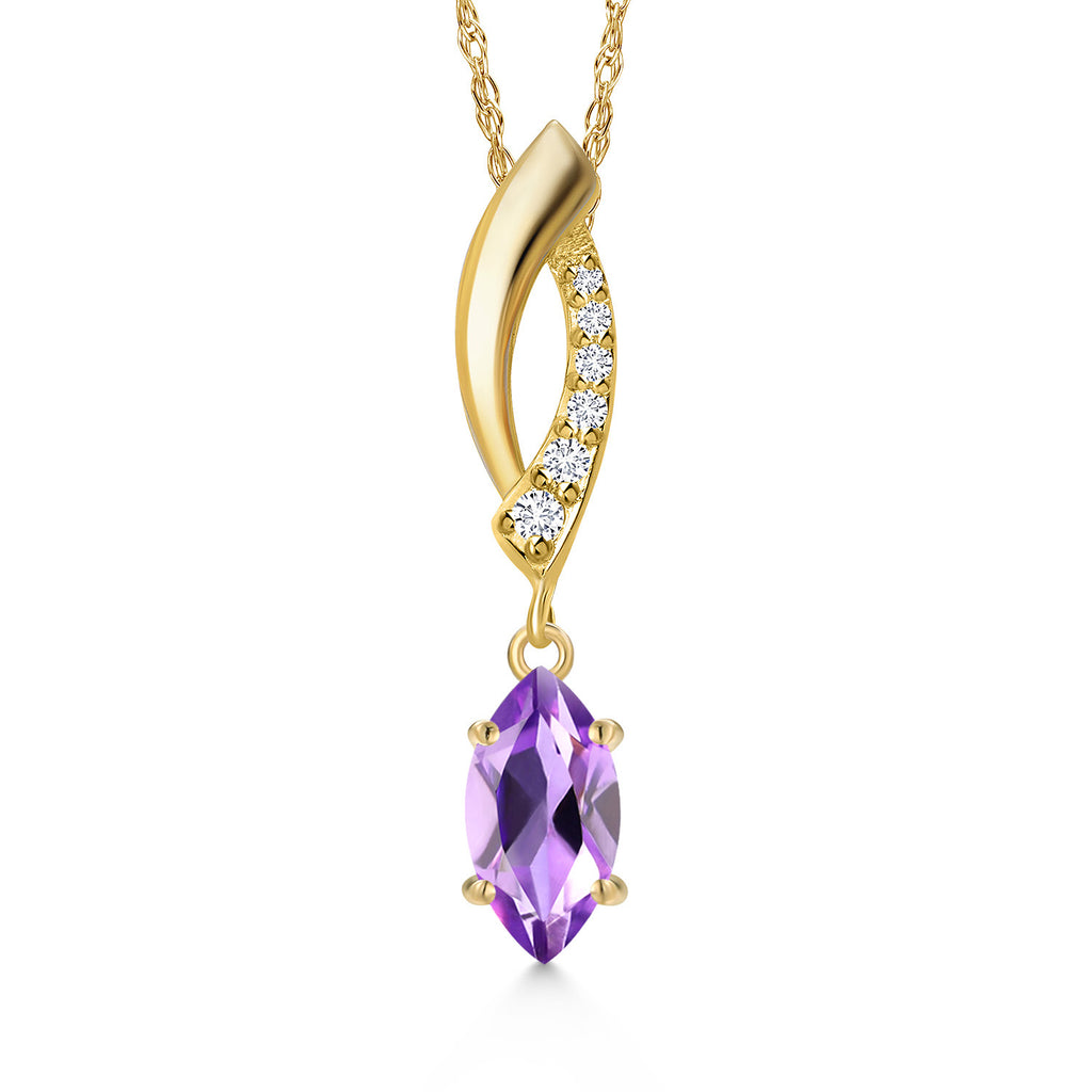 Amethyst - February_Pendant in 14K Yellow Gold
