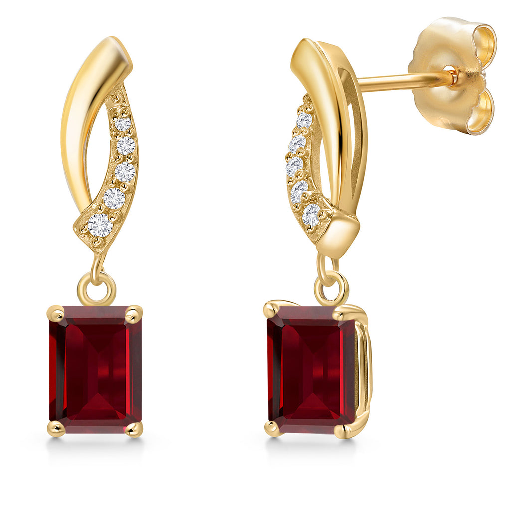 Garnet - January_Earrings in 14K Yellow Gold