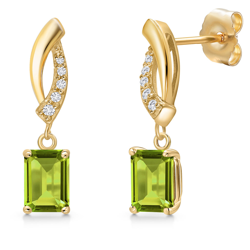 Peridot - August_Earrings in 14K Yellow Gold