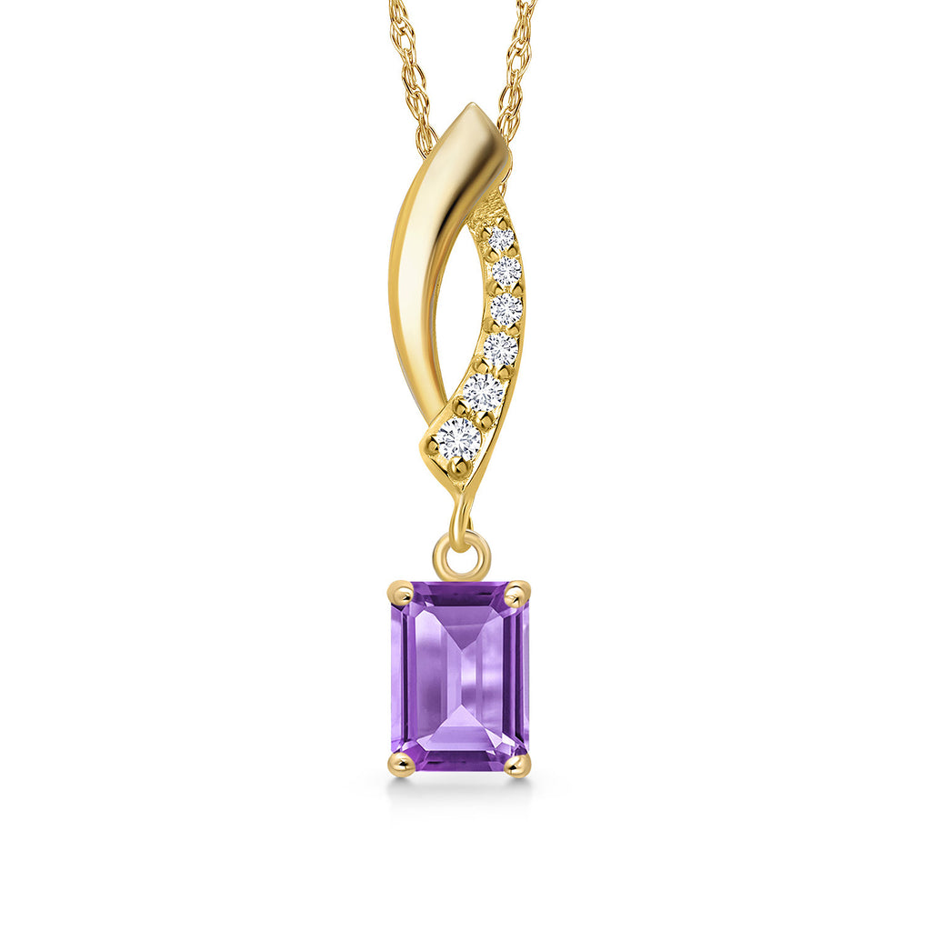 Amethyst - February_Pendant in 14K Yellow Gold