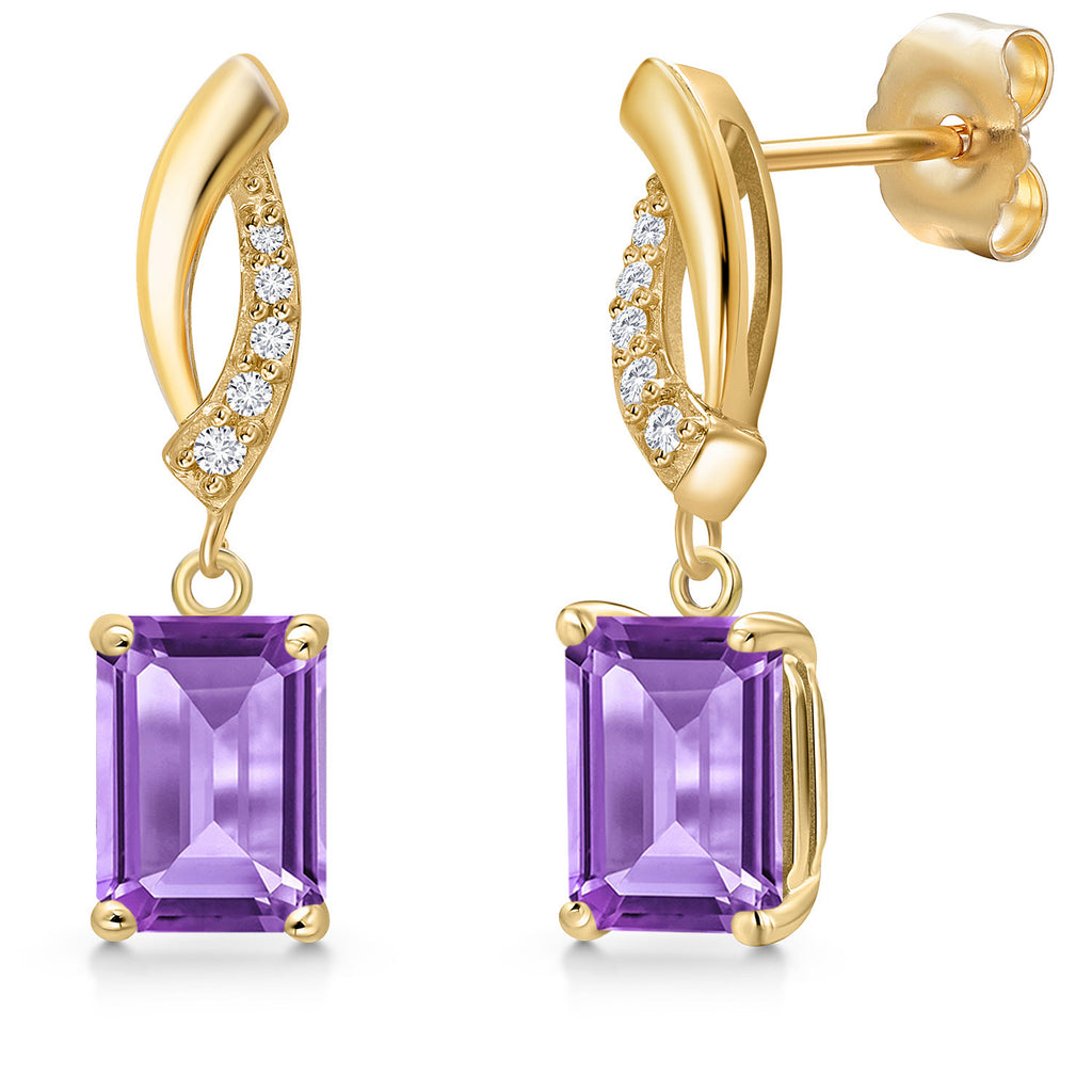 Amethyst - February_Earrings in 14K Yellow Gold