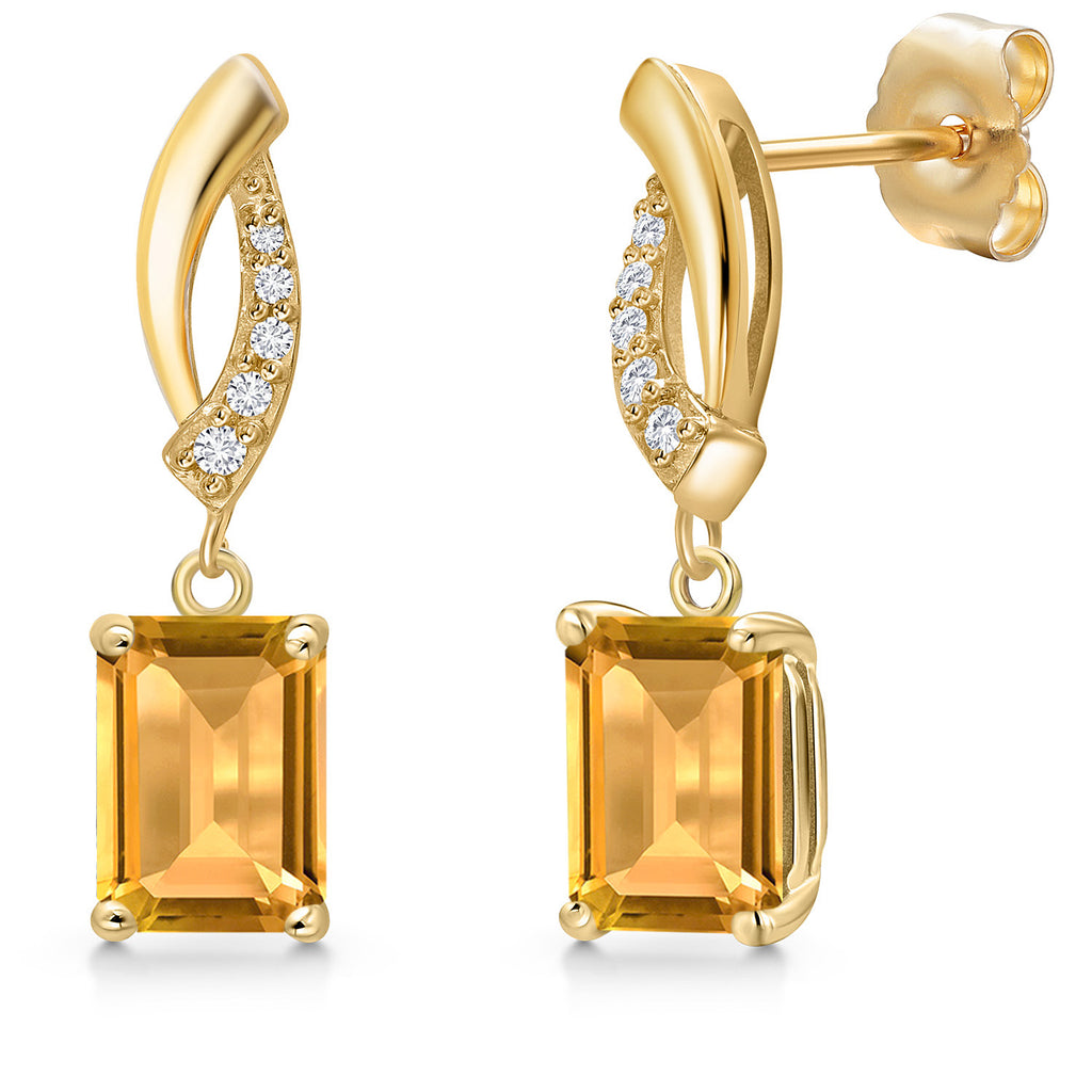 Citrine - November_Earrings in 14K Yellow Gold