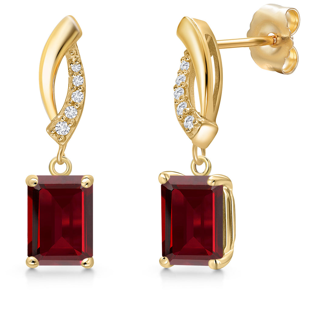Garnet - January_Earrings in 14K Yellow Gold