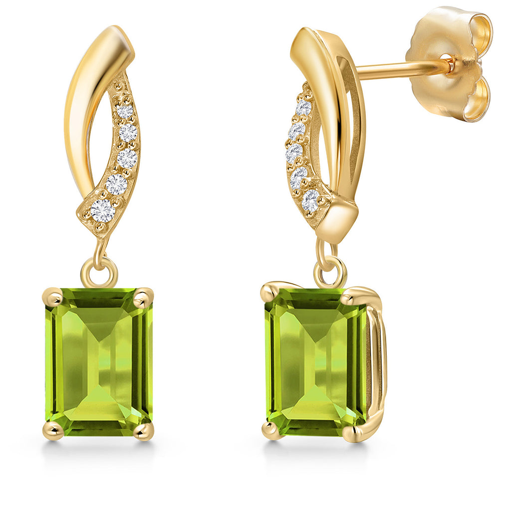 Peridot - August_Earrings in 14K Yellow Gold