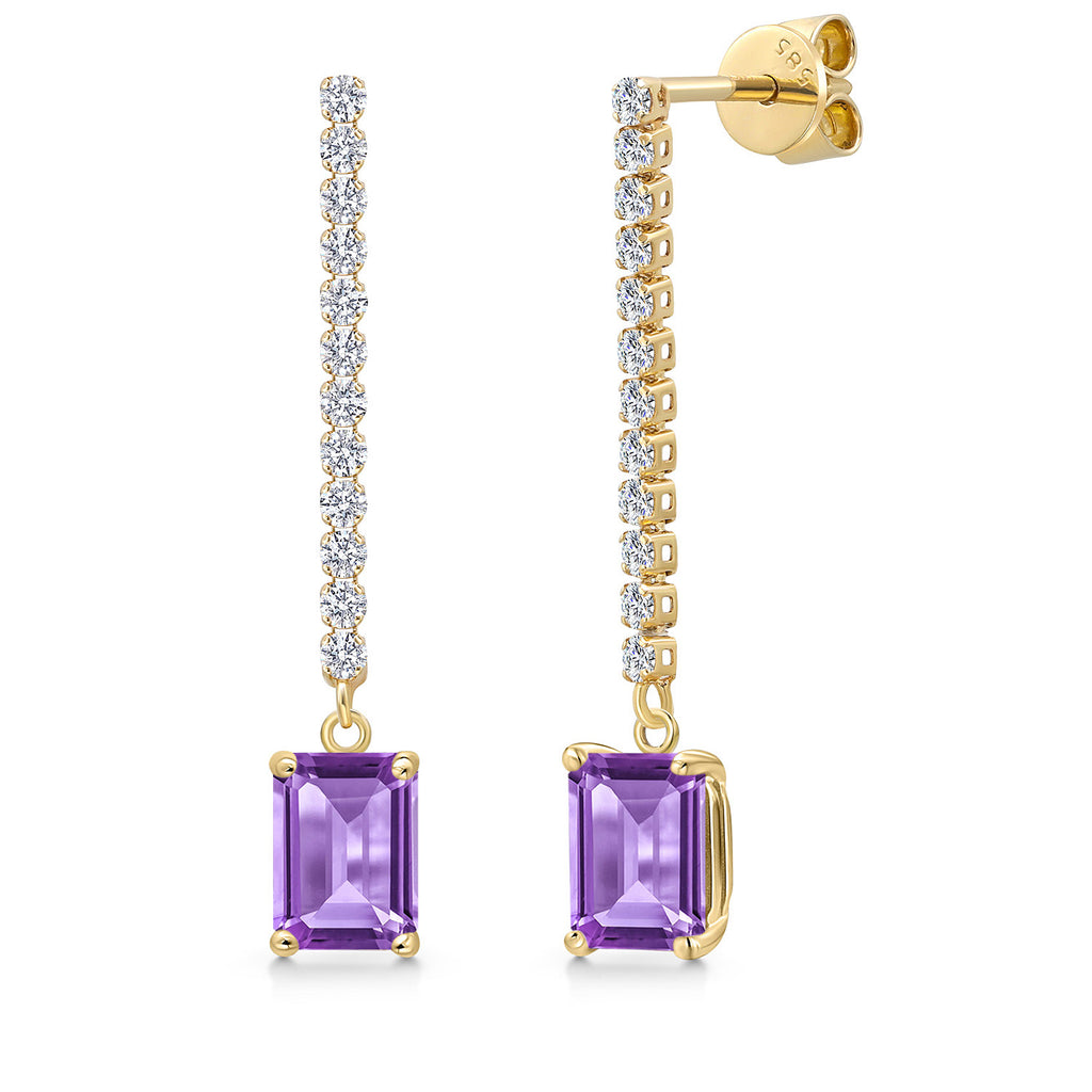 Amethyst - February_Earrings in 14K Yellow Gold