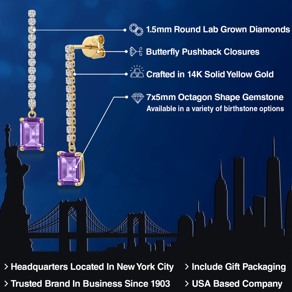 Amethyst - February_Earrings in 14K Yellow Gold