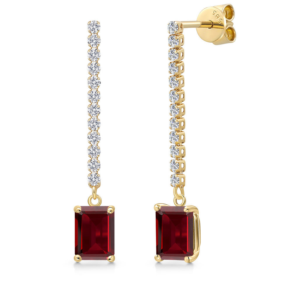 Garnet - January_Earrings in 14K Yellow Gold