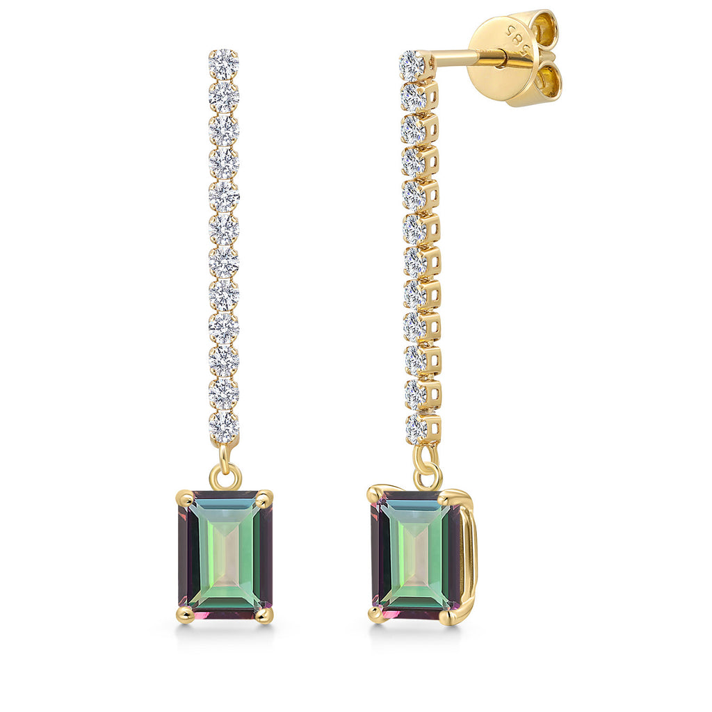Green Mystic Topaz_Earrings in 14K Yellow Gold