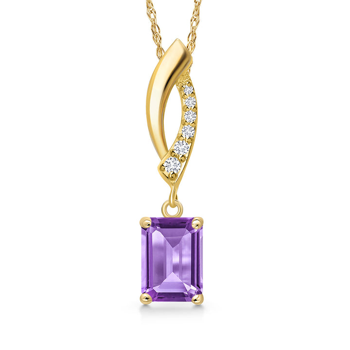 Amethyst - February_Pendant in 14K Yellow Gold