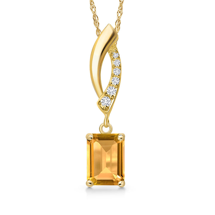Citrine - November_Pendant in 14K Yellow Gold