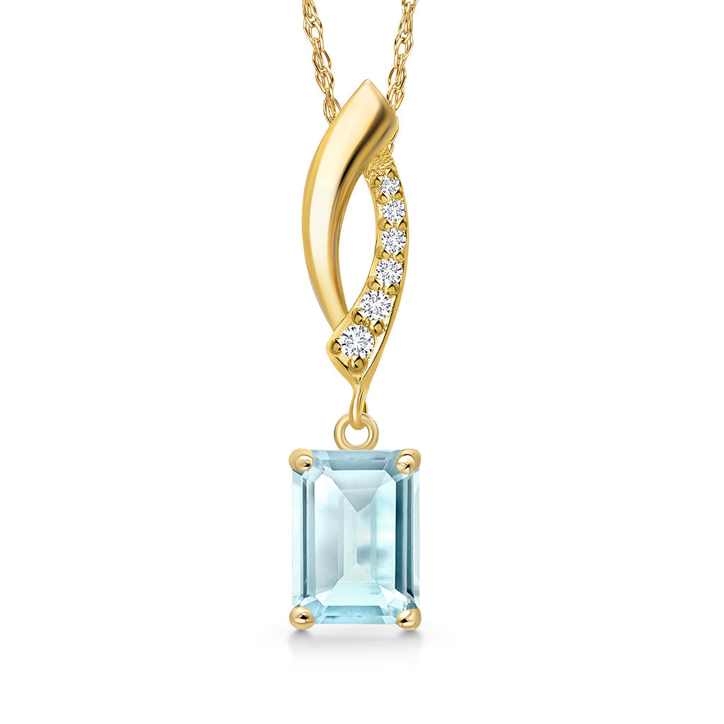 Sky Blue Topaz - November_Pendant in 14K Yellow Gold