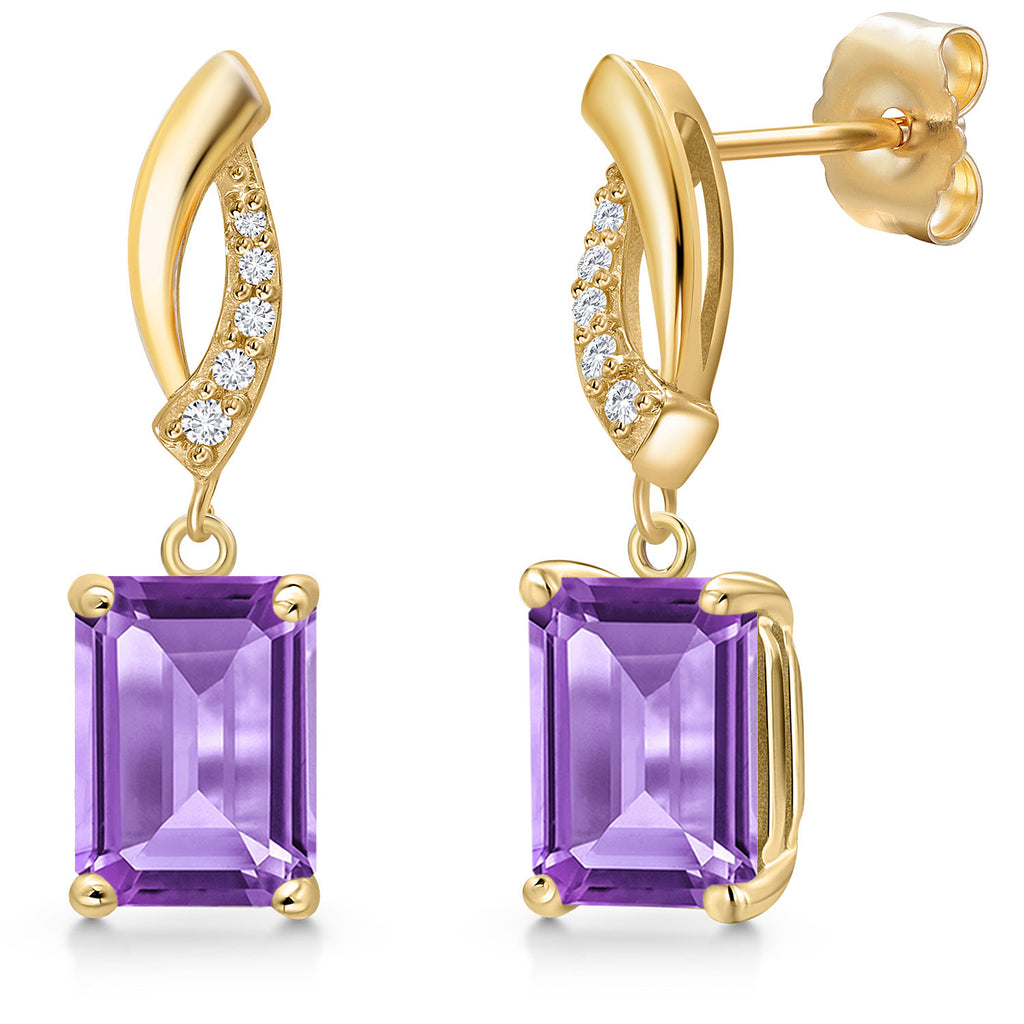 Amethyst - February_Earrings in 14K Yellow Gold