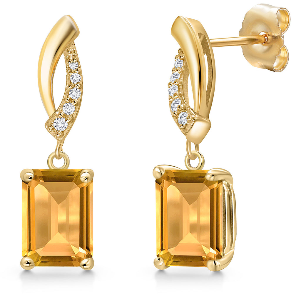 Citrine - November_Earrings in 14K Yellow Gold