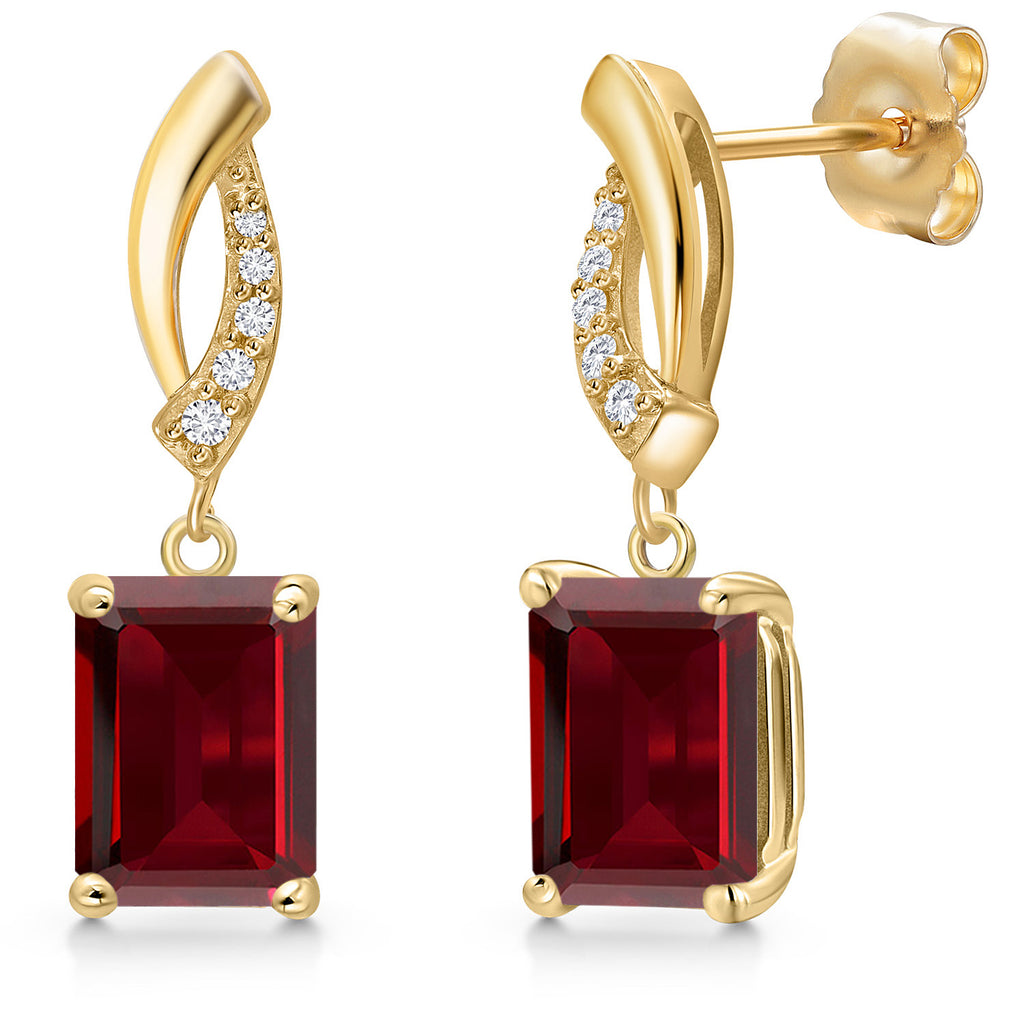 Garnet - January_Earrings in 14K Yellow Gold