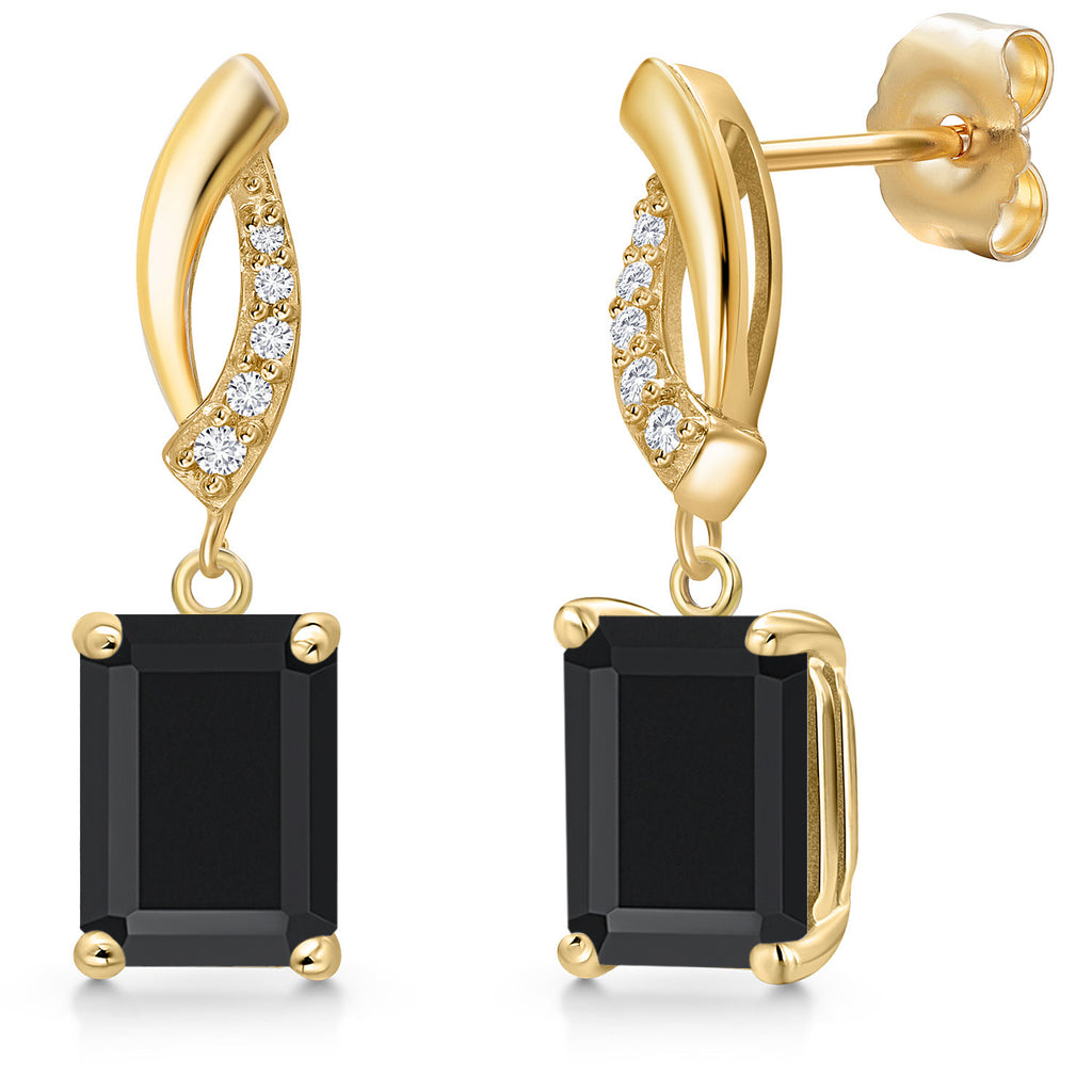 Onyx - December_Earrings in 14K Yellow Gold