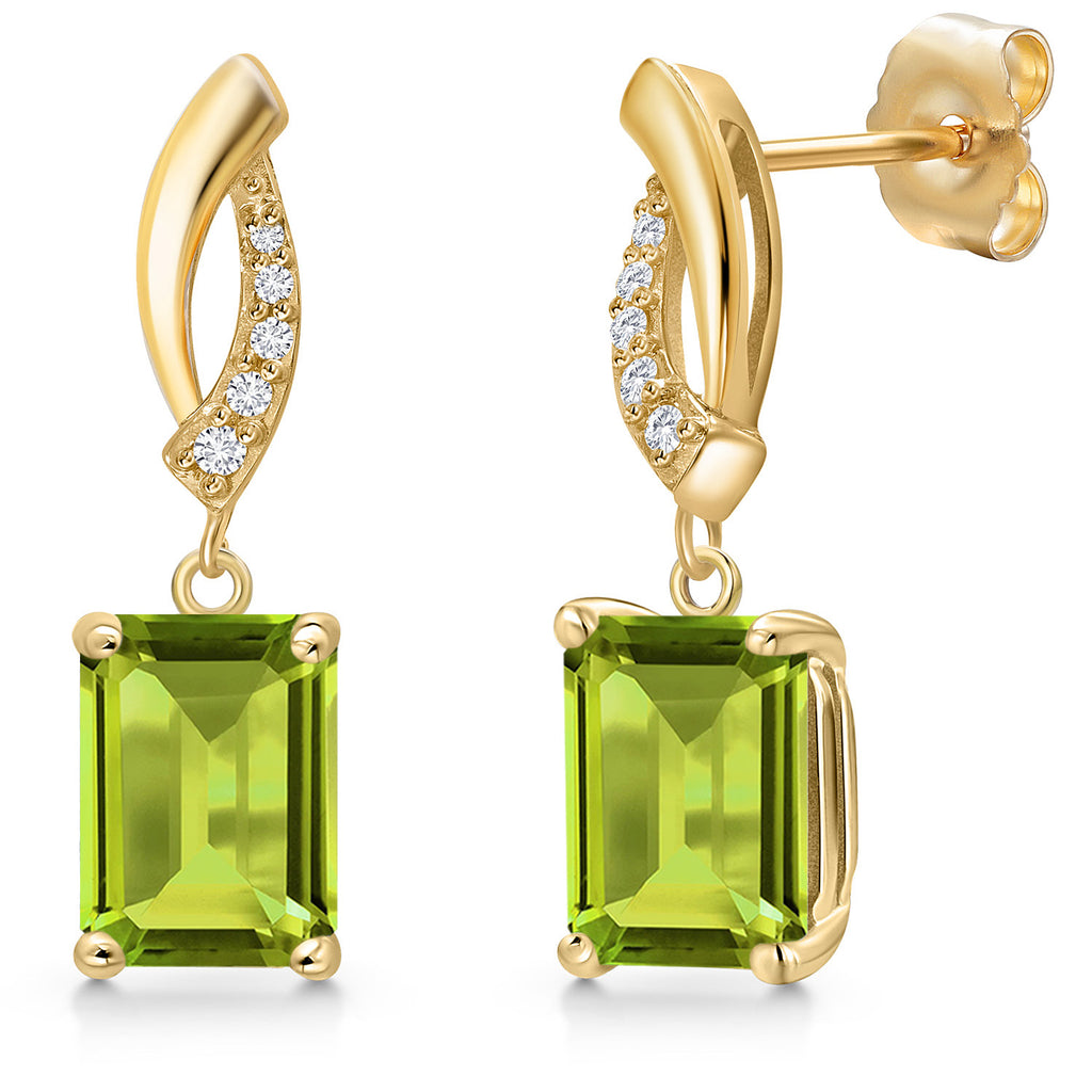 Peridot - August_Earrings in 14K Yellow Gold