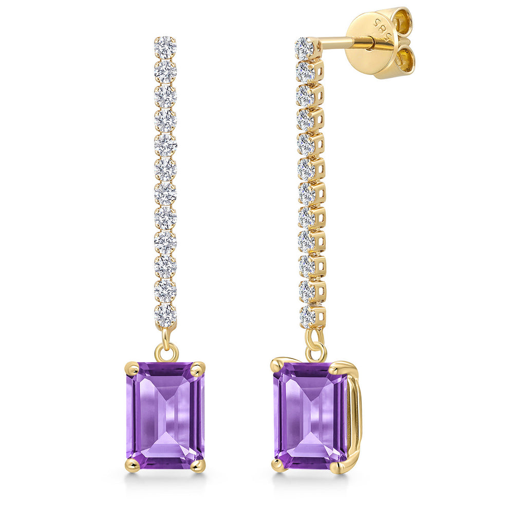Amethyst - February_Earrings in 14K Yellow Gold