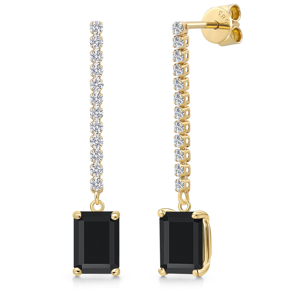 Onyx - December_Earrings in 14K Yellow Gold
