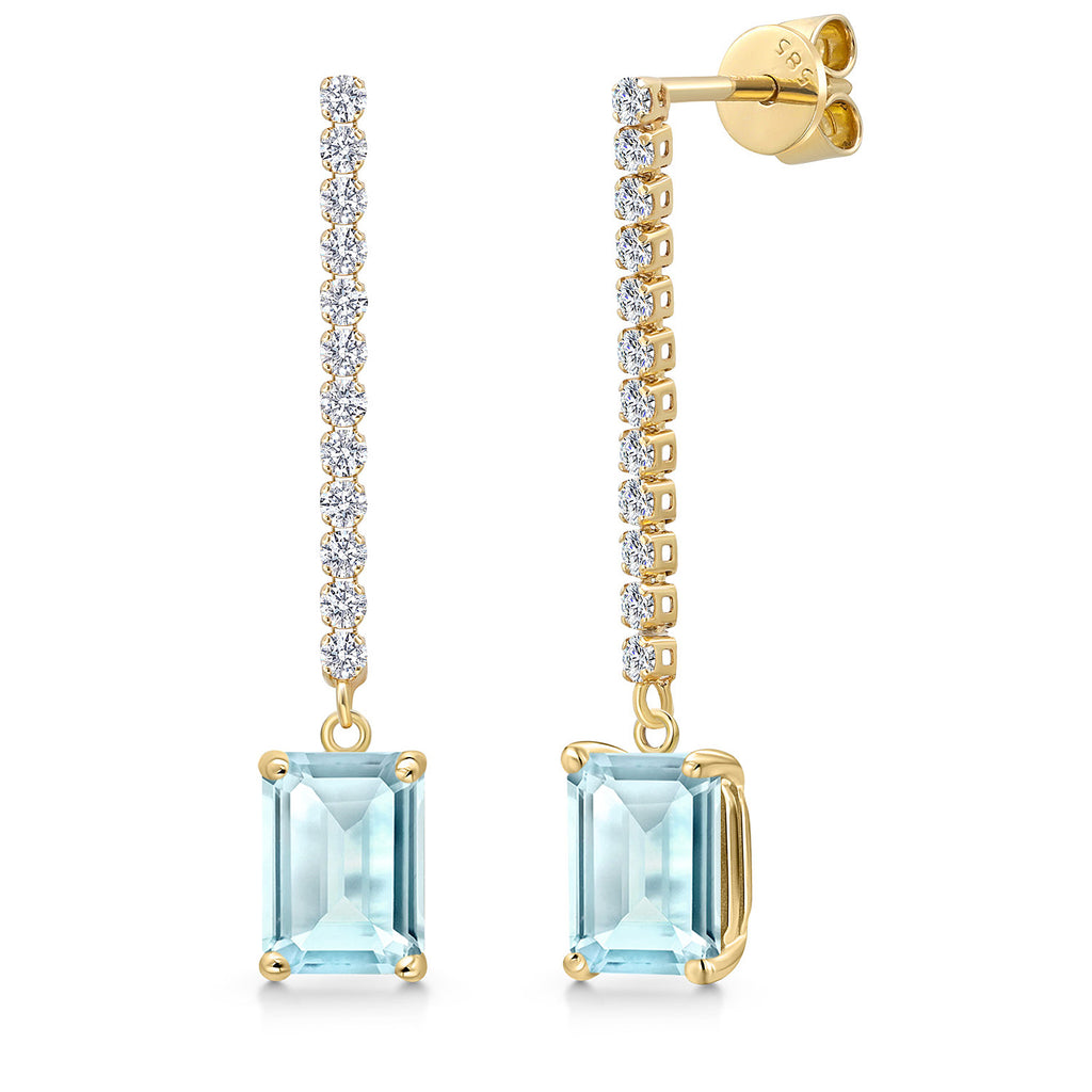 Sky Blue Topaz - November_Earrings in 14K Yellow Gold