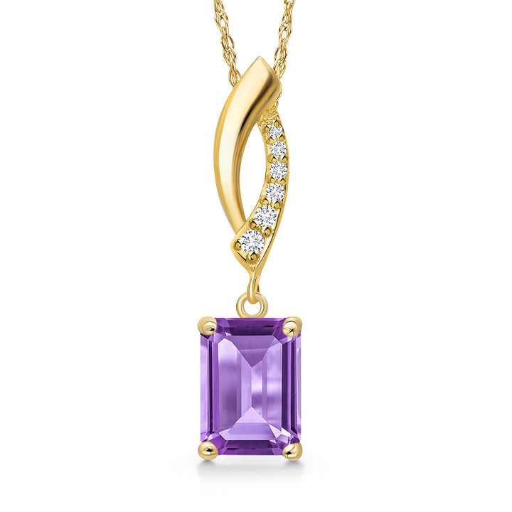 Amethyst - February_Pendant in 14K Yellow Gold