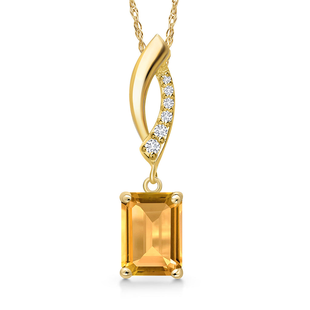 Citrine - November_Pendant in 14K Yellow Gold