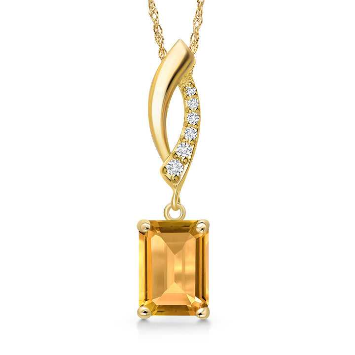 Citrine - November_Pendant in 14K Yellow Gold