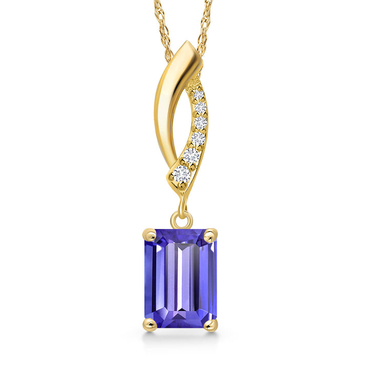Tanzanite - December_Pendant in 14K Yellow Gold