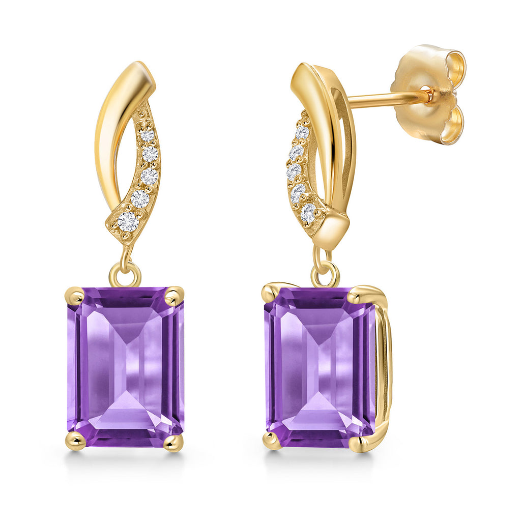 Amethyst - February_Earrings in 14K Yellow Gold