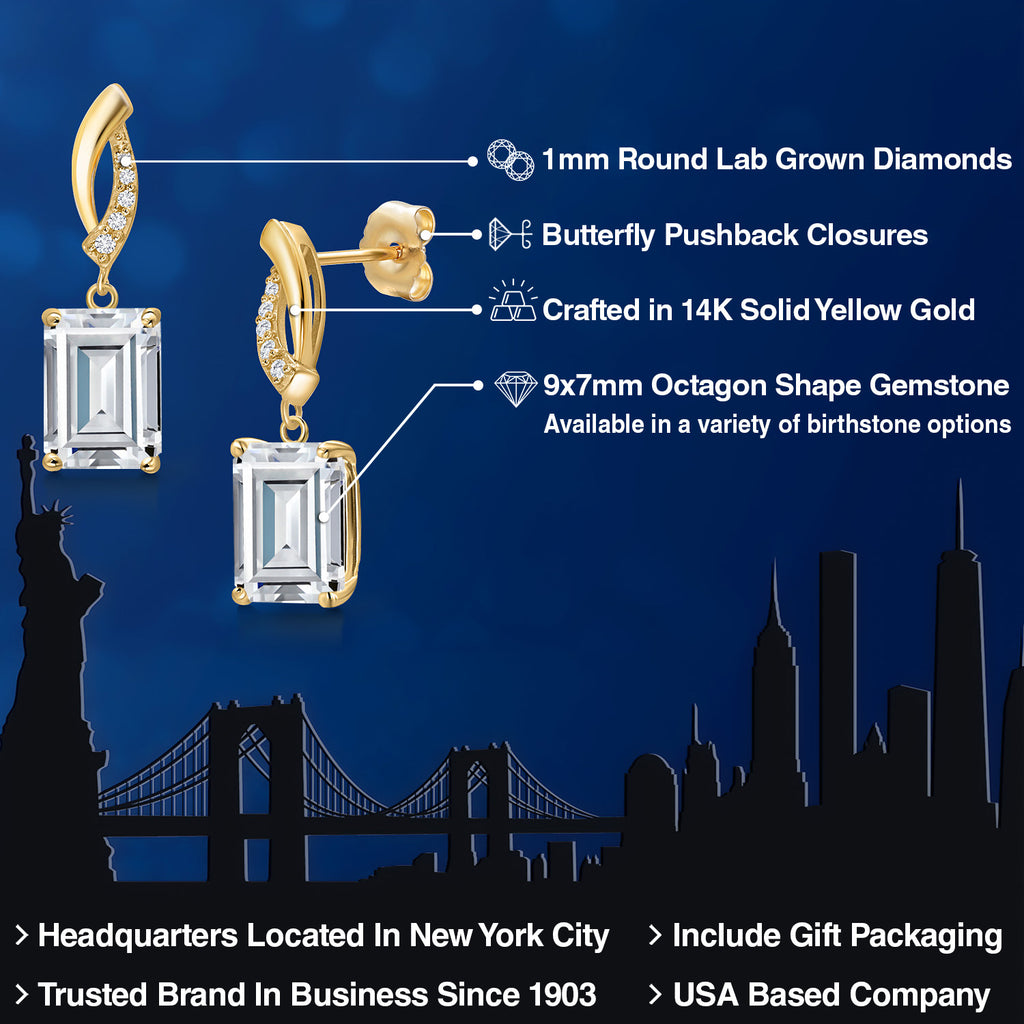 Near Colorless (GH) and E - F_Earrings in 14K Yellow Gold