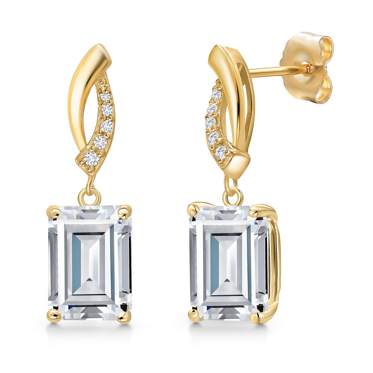 Near Colorless (GH) and E - F_Earrings in 14K Yellow Gold