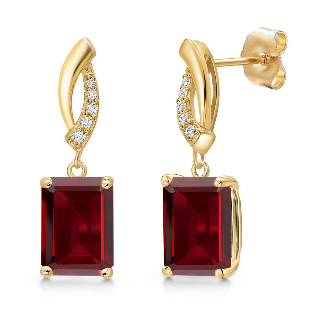 Garnet - January_Earrings in 14K Yellow Gold