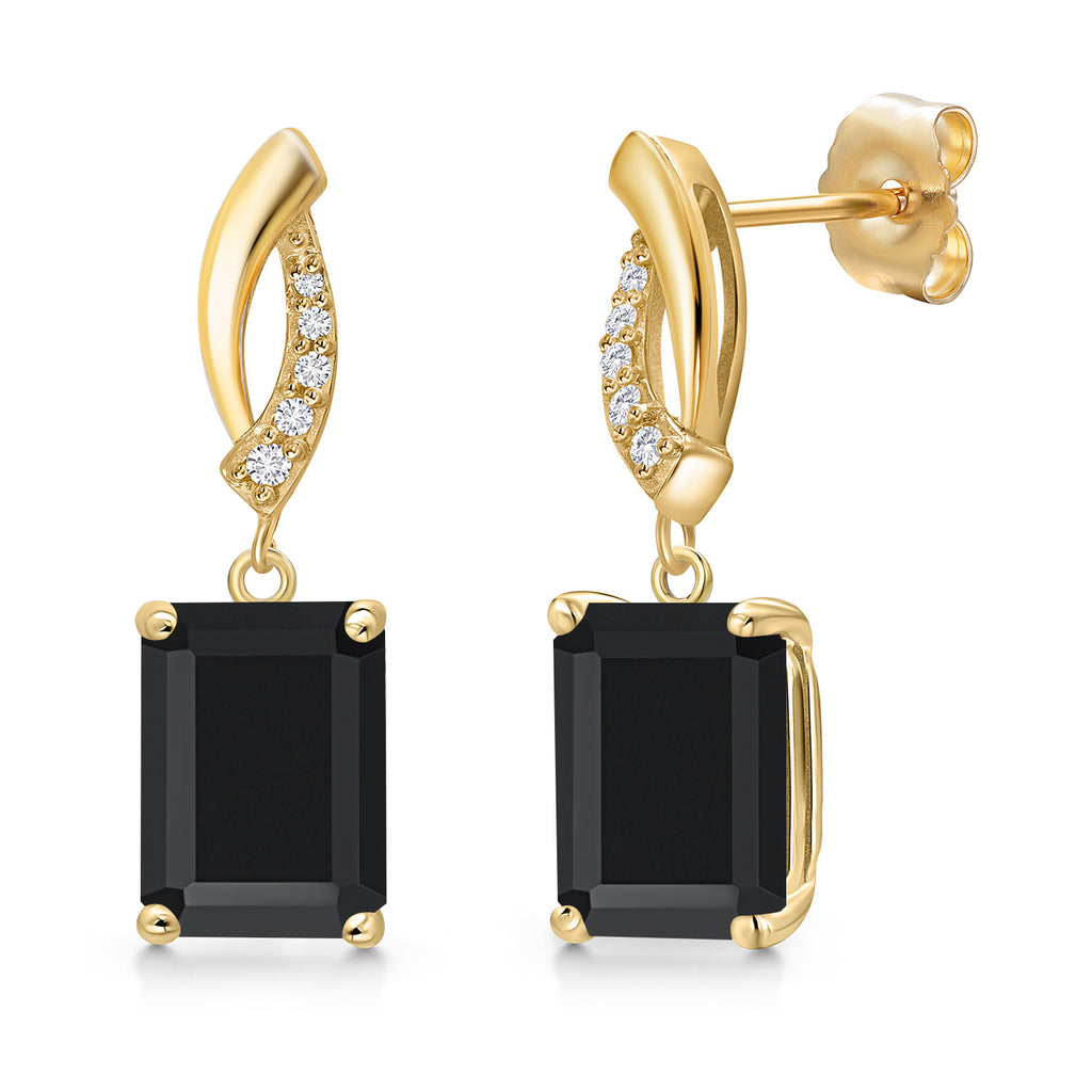 Onyx - December_Earrings in 14K Yellow Gold