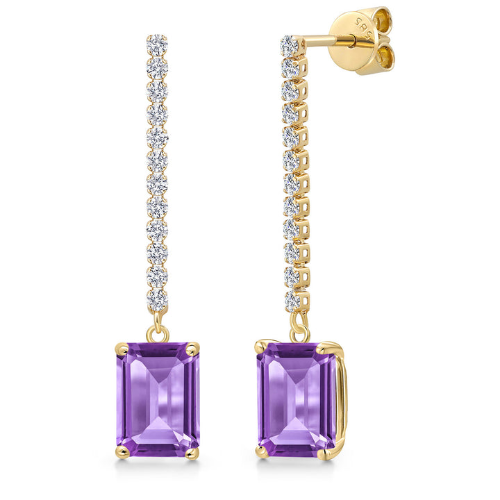 Amethyst - February_Earrings in 14K Yellow Gold