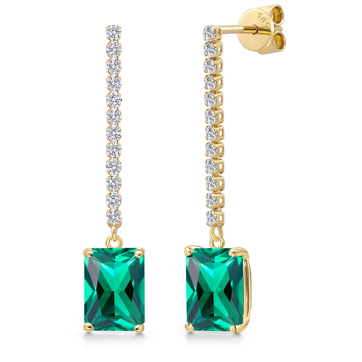 Nano Emerald - May_Earrings in 14K Yellow Gold